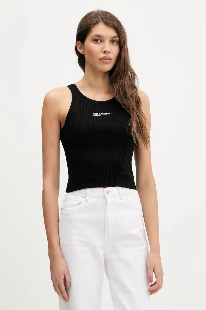 Karl Lagerfeld Jeans kadın pamuklu crop top