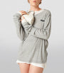 Miu Miu Grey Logo-Patch Long-Sleeve T-Shirt
