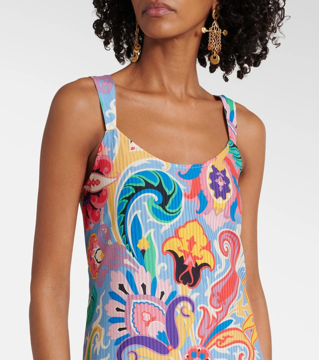 Etro - Printed cotton and silk maxi dress