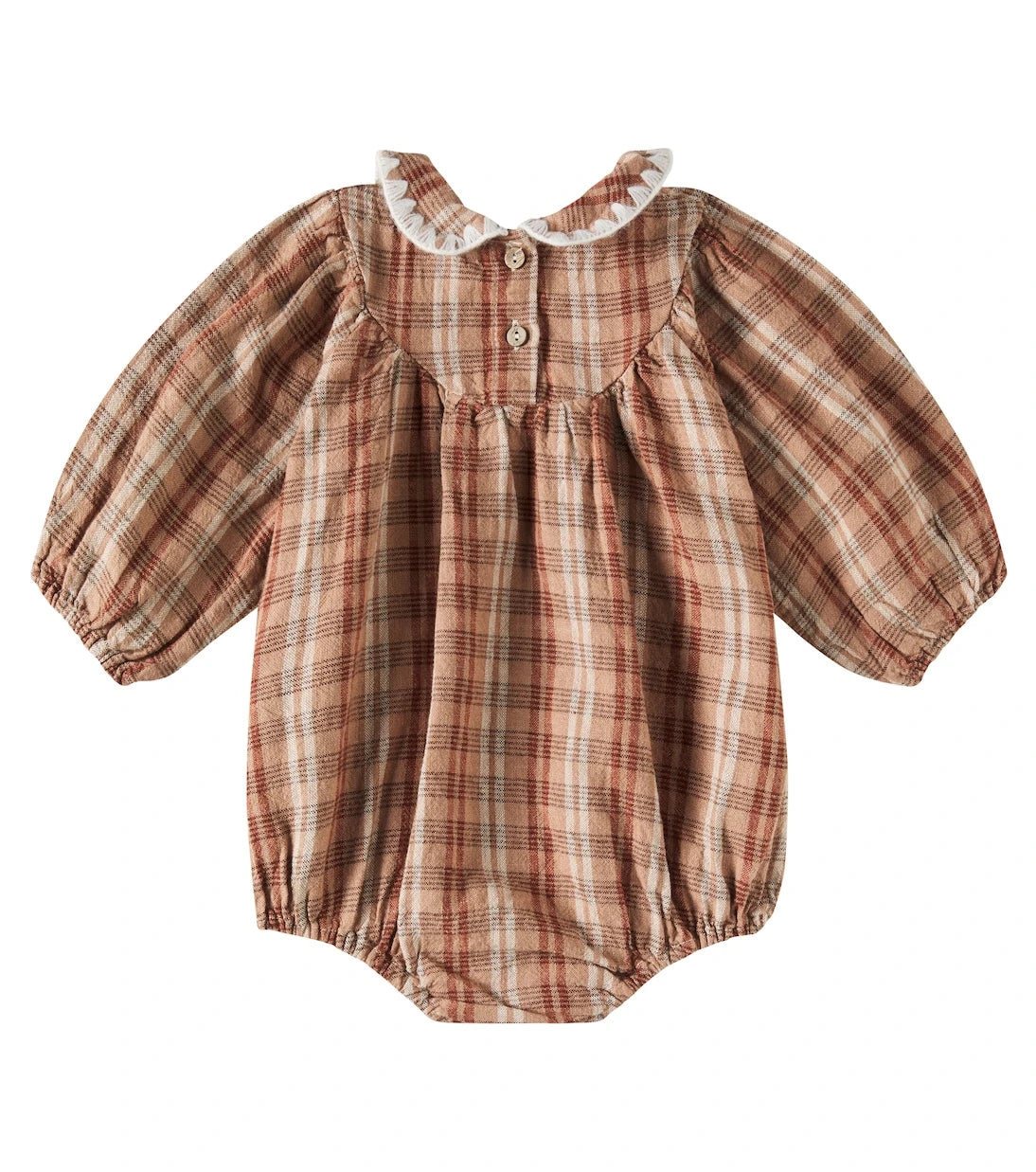 Rylee + Cru - Bebek ekose keten karışımlı bodysuit