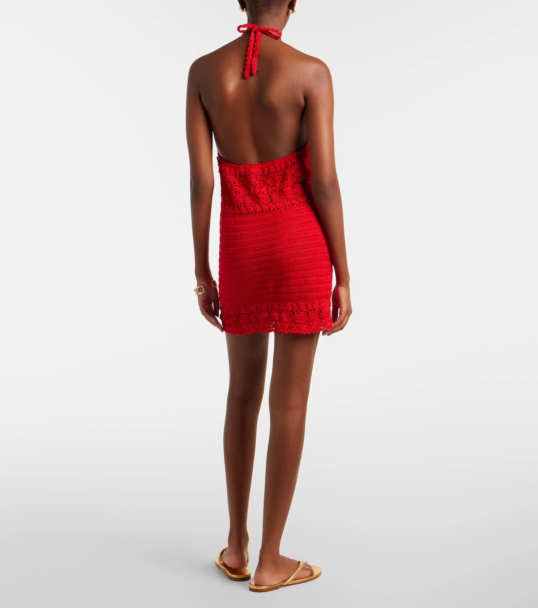 Anna Kosturova - Filigree crochet cotton minidress