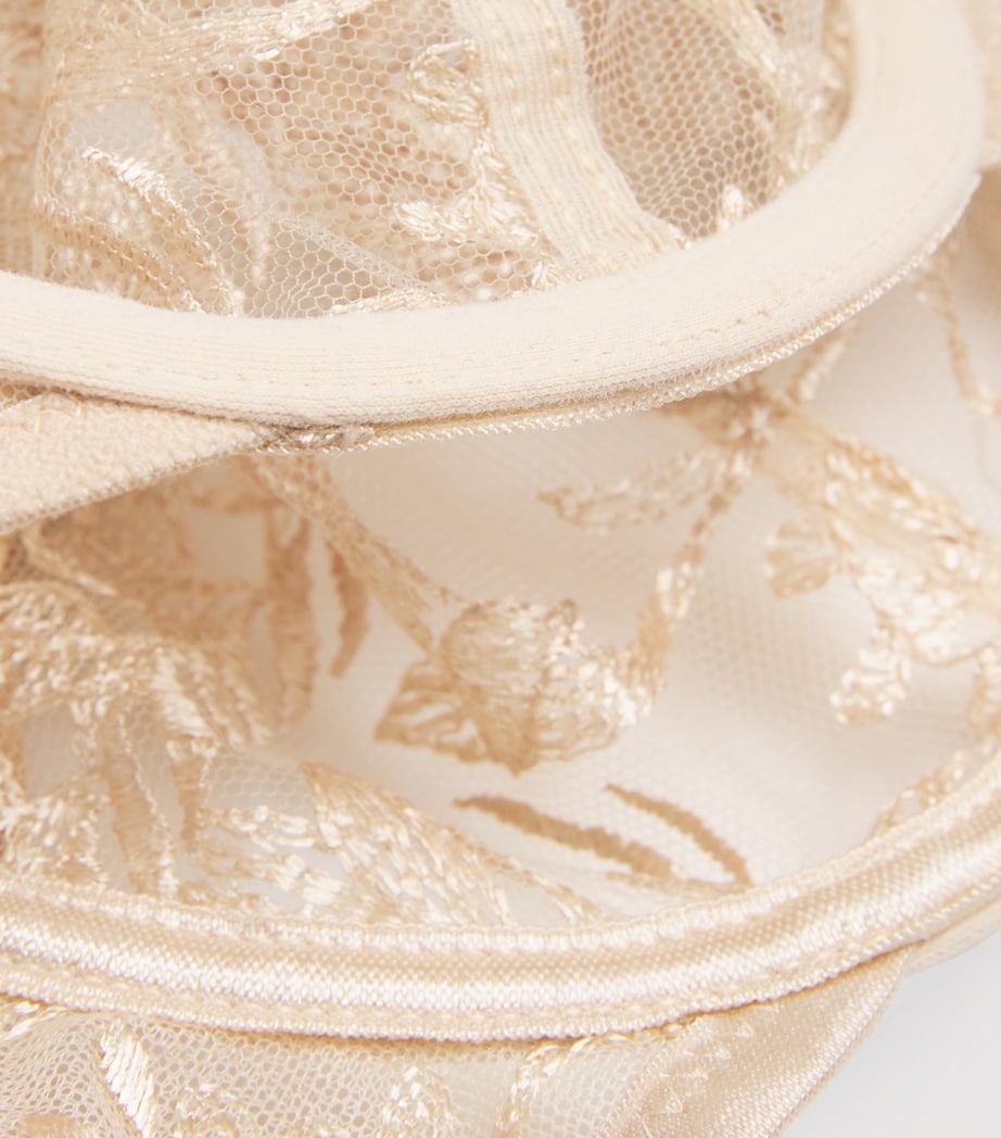 Aubade Beige Embroidered Magnetic Spell Half-Cup Bra