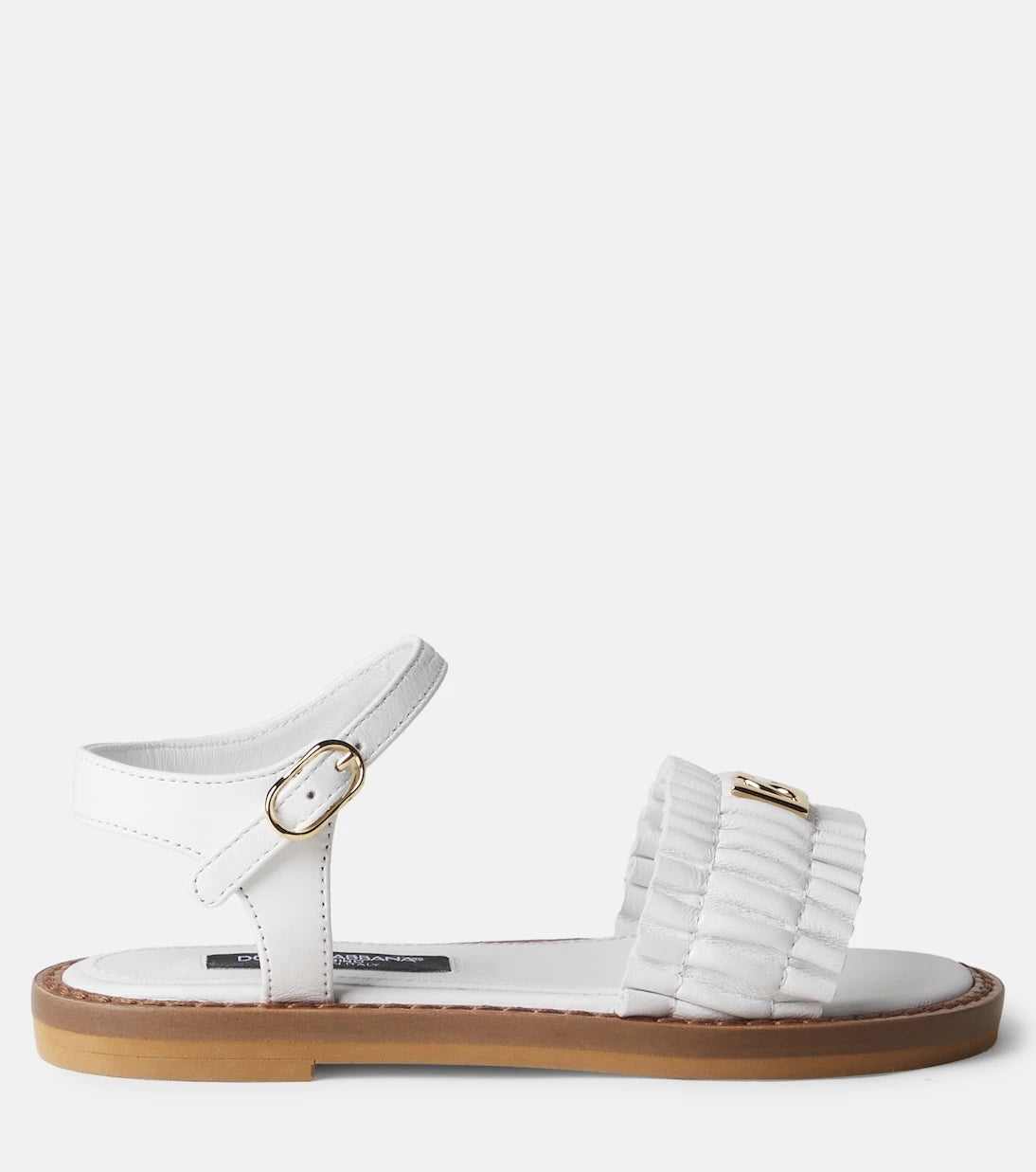 Dolce&Gabbana Kids - DG ruffled leather sandals