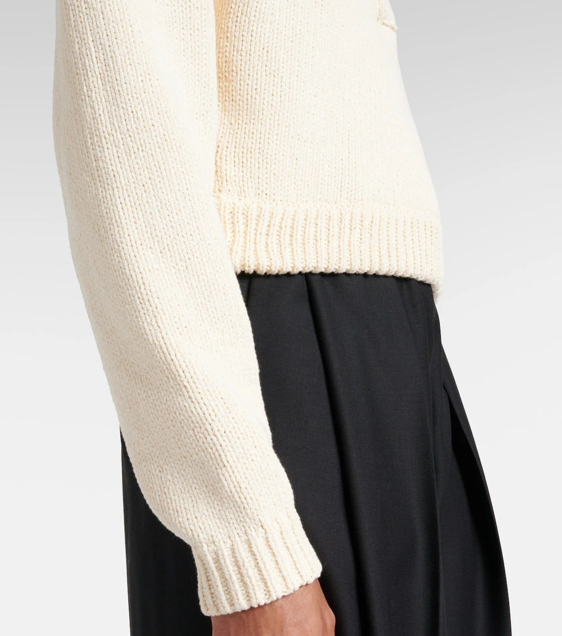 Magda Butrym - Cropped cotton-blend polo sweater