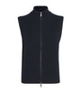 ME+EM Navy Wool Two-Way Zip Vest