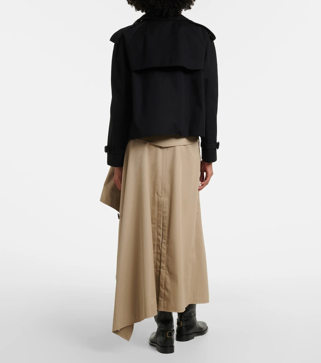 Burberry - Heather asymmetric cotton midi skirt