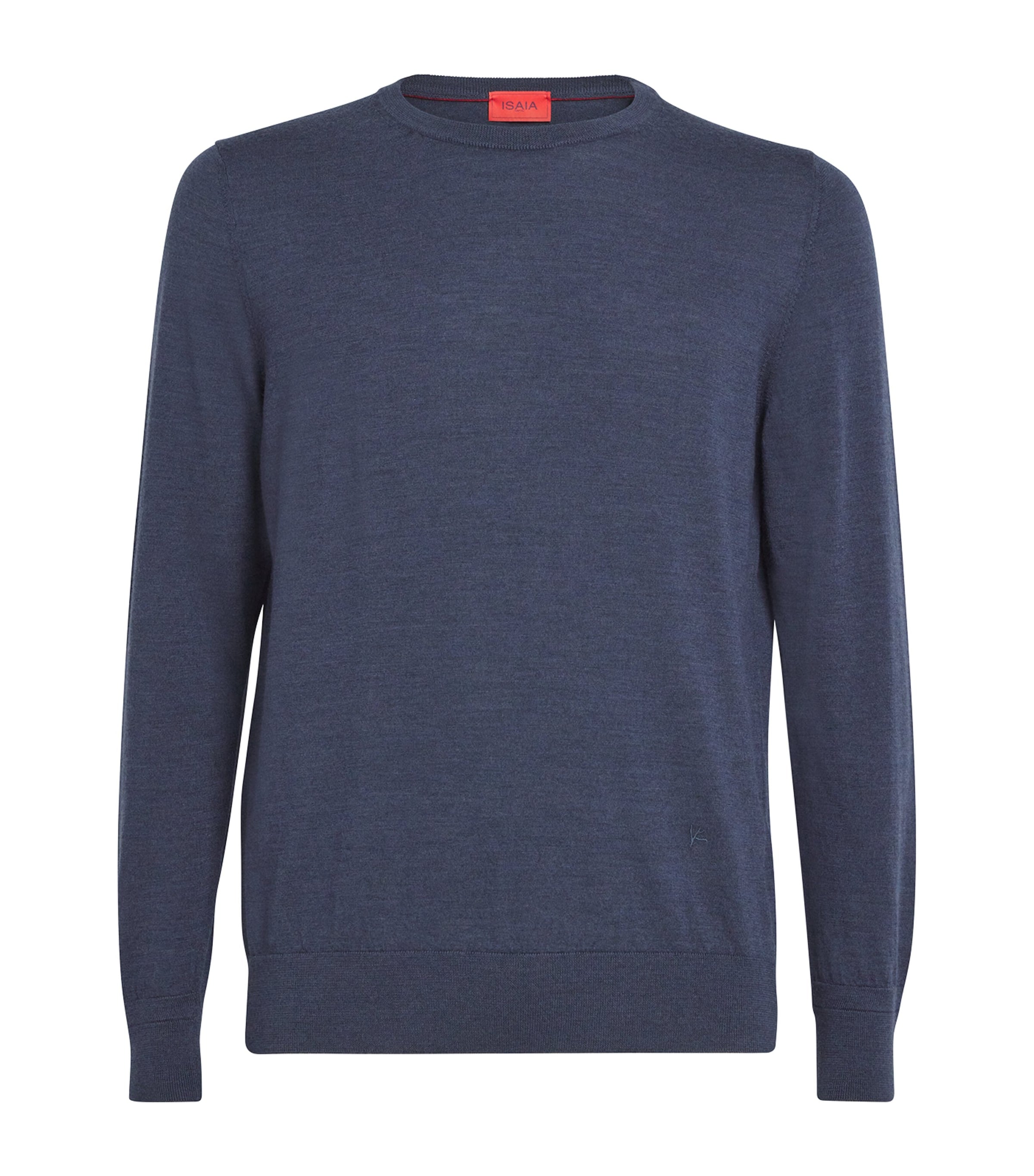 Isaia Blue Wool Crew-Neck Sweater