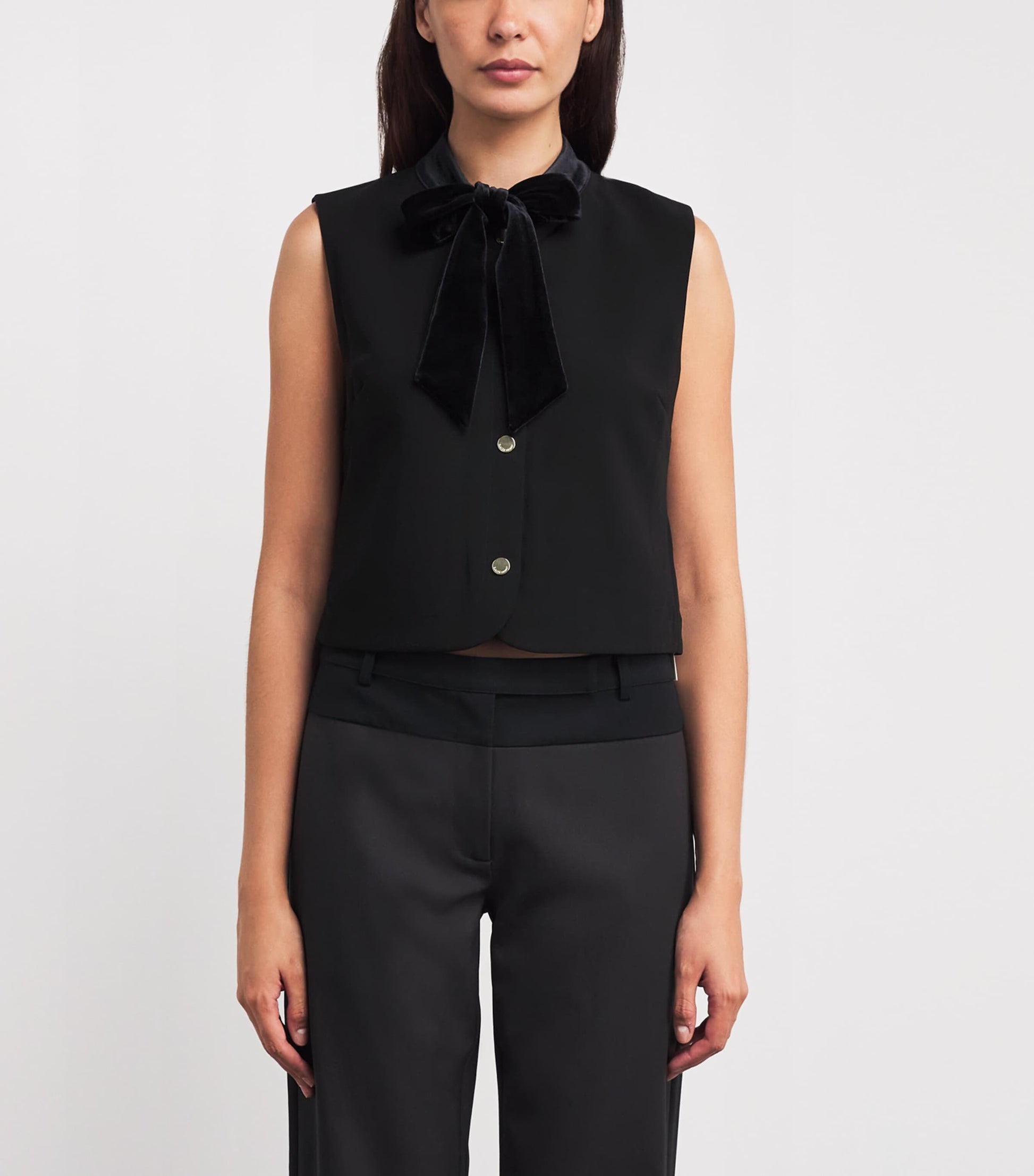 Claudie Pierlot Black Tie-Neck Blouse