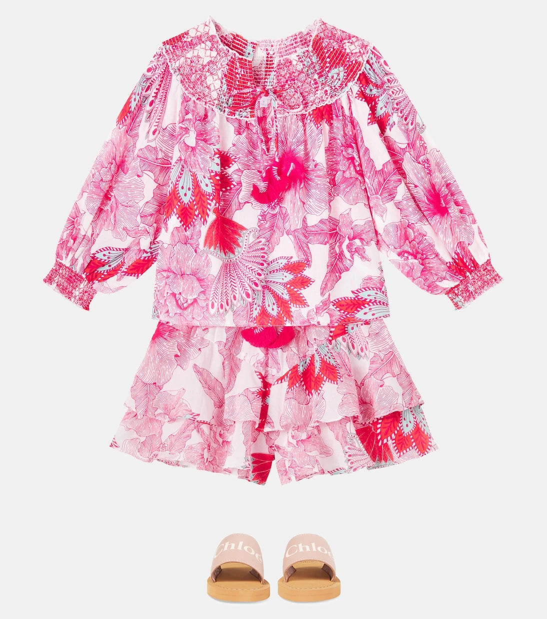 Poupette St Barth Kids - Thalia ruffled cotton shorts