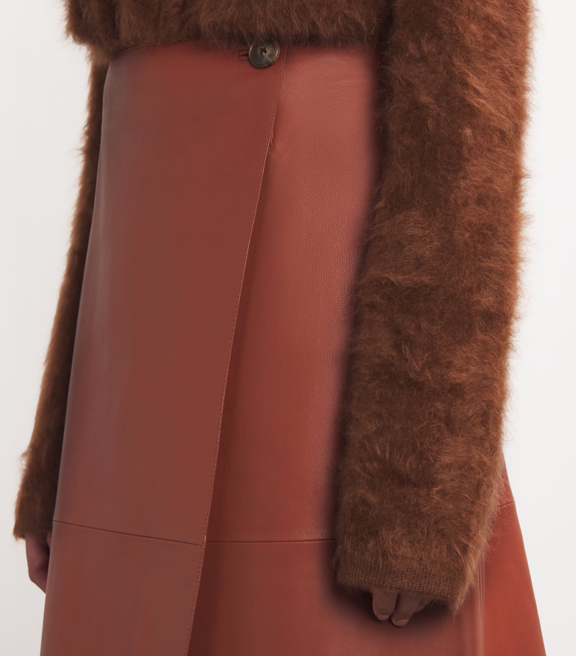Yves Salomon Red Lambskin Wrap Skirt