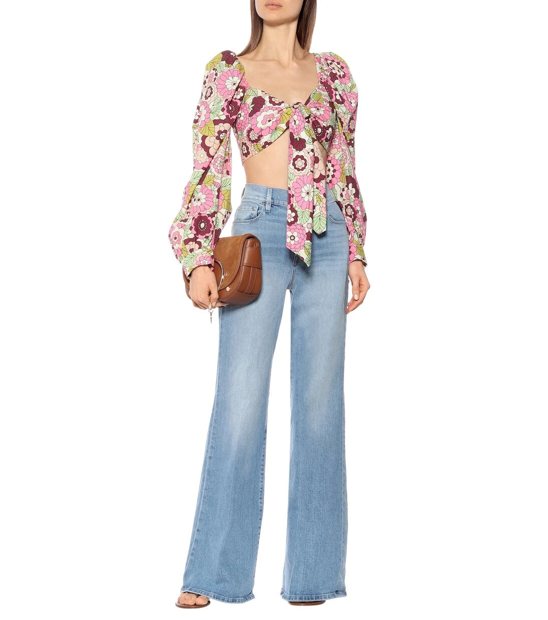 Dodo Bar Or - Floral cotton crop top