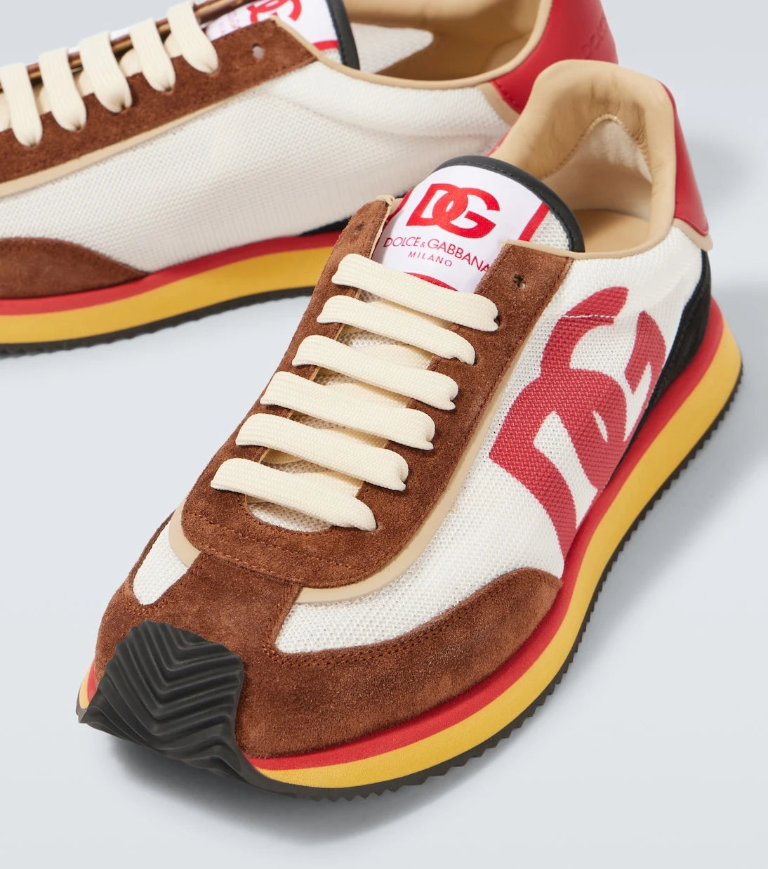 Dolce&Gabbana - حذاء سنيكرز DG Runner بحواف من جلد الشمواه