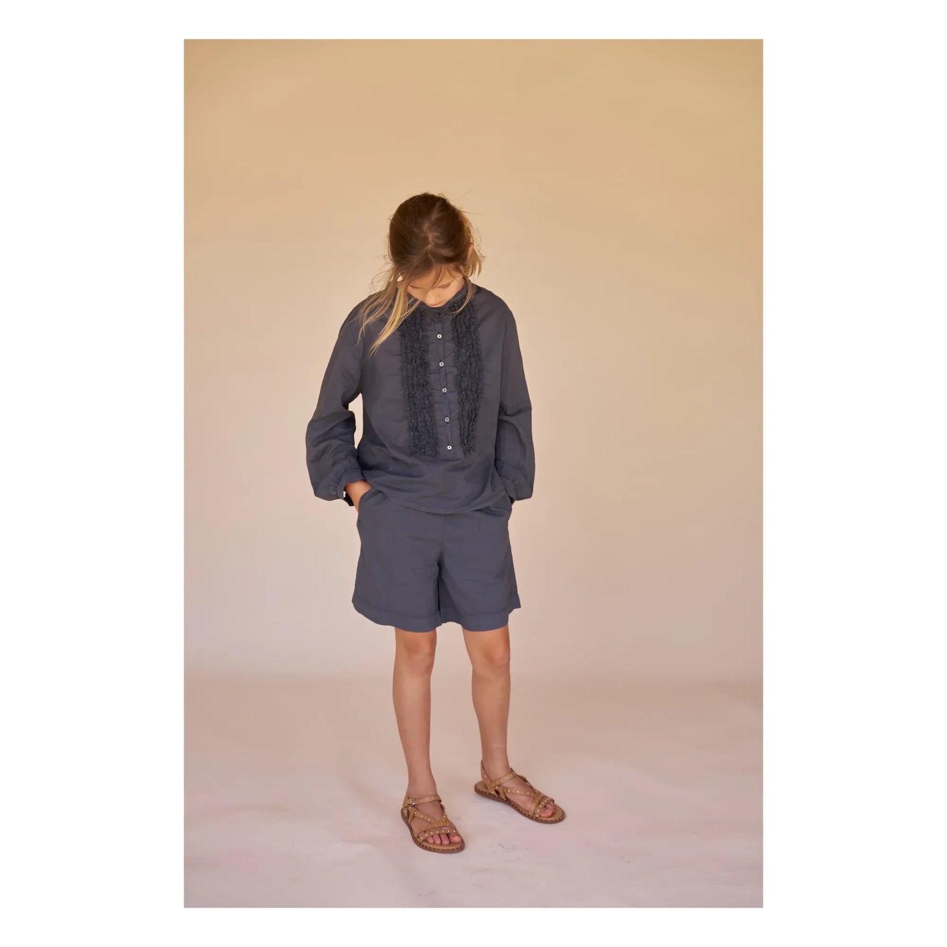 Longlivethequeen - Shirred blouse | Midnight blue