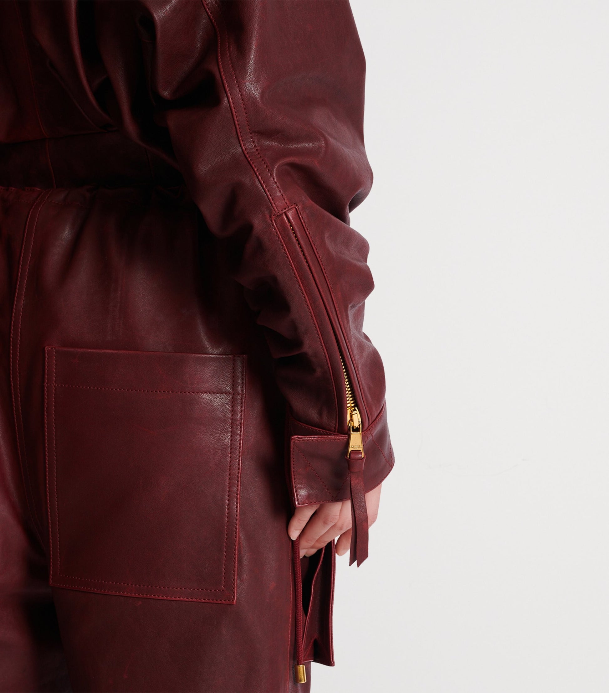 Leather Hooded Mini Dress