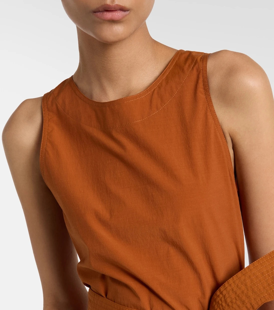 Saint Laurent - Kemerli midi elbise