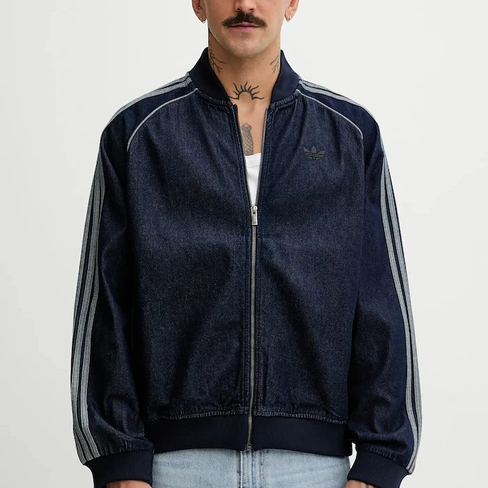 adidas Originals Adicolor loose SST деним суичър с цип