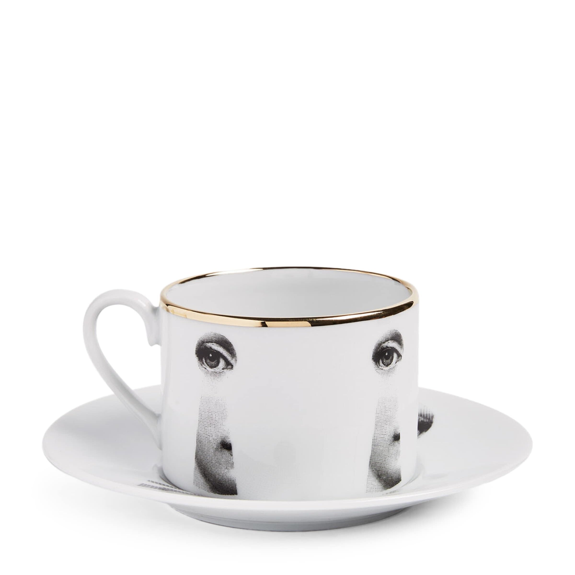 Fornasetti Tema e Variazioni Teacup and Saucer