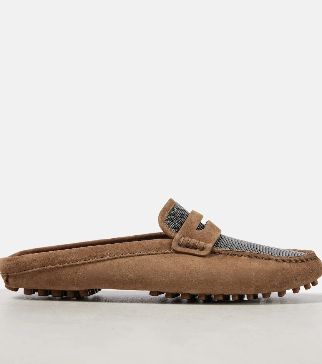 Brunello Cucinelli - Monili suede driving mules