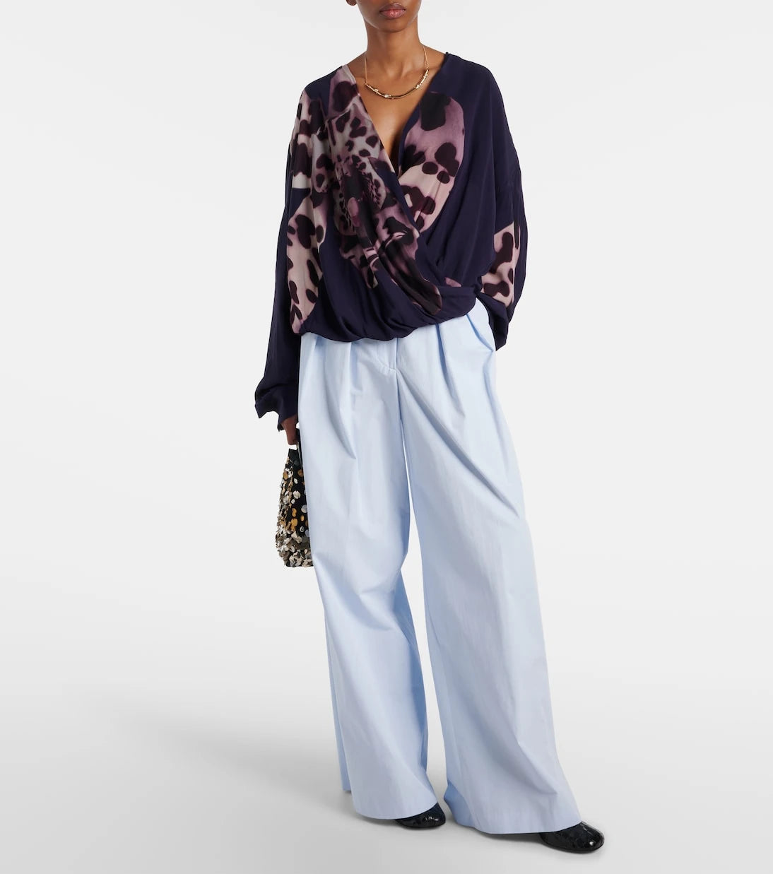 Dries Van Noten - Cotton wide-leg pants