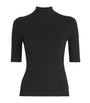 Maje Black Ribbed High-Neck Top