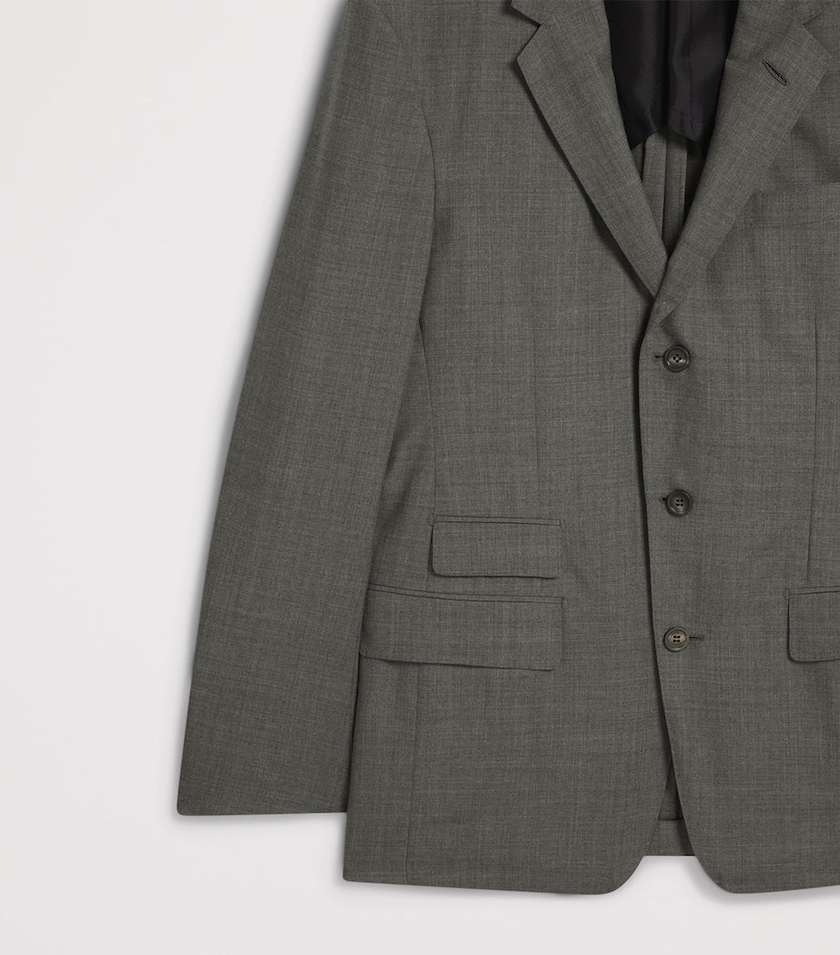 Dunhill Grey Wool-Cashmere Bourdon Blazer