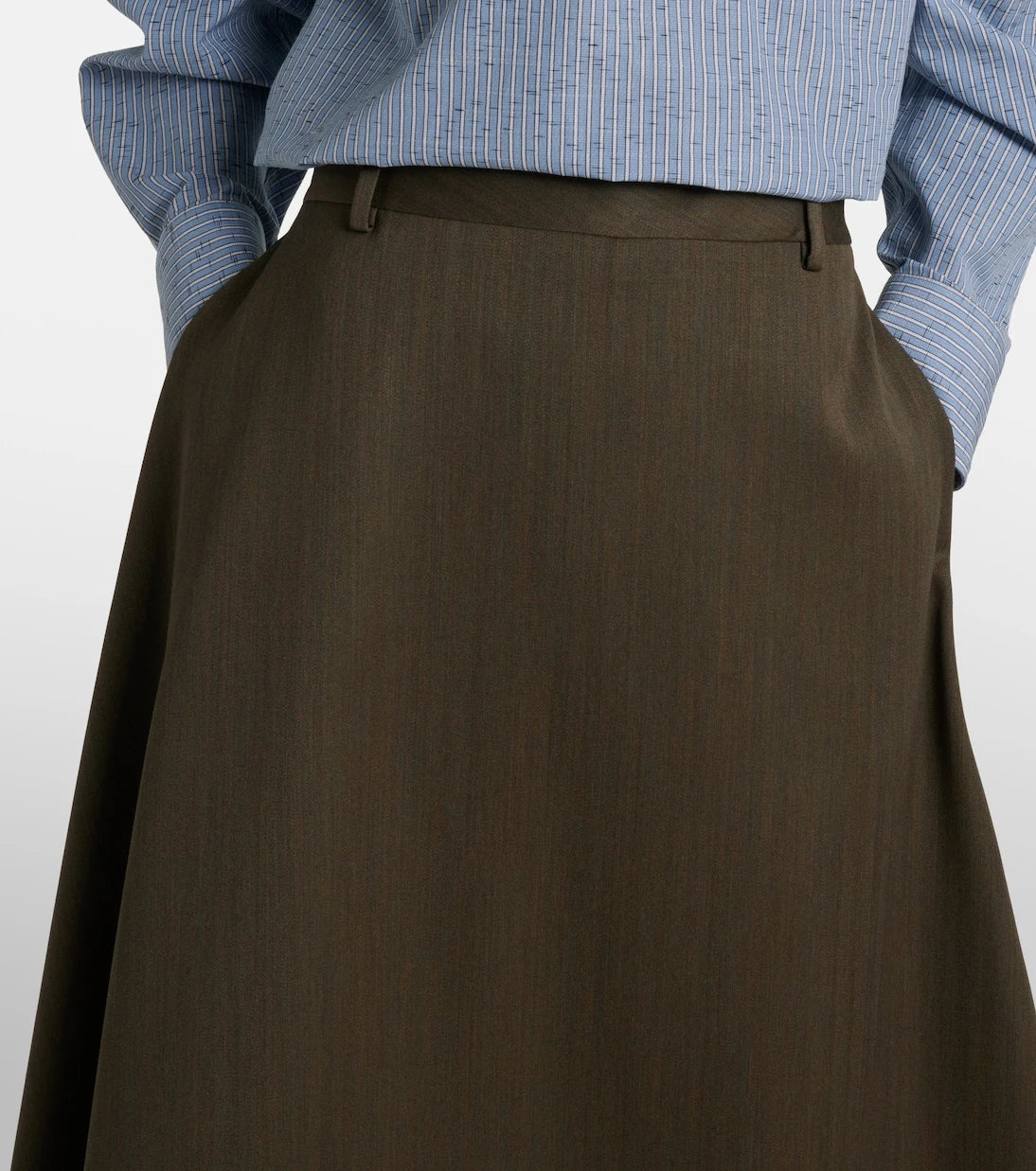 Bottega Veneta - Asymmetric wool midi skirt