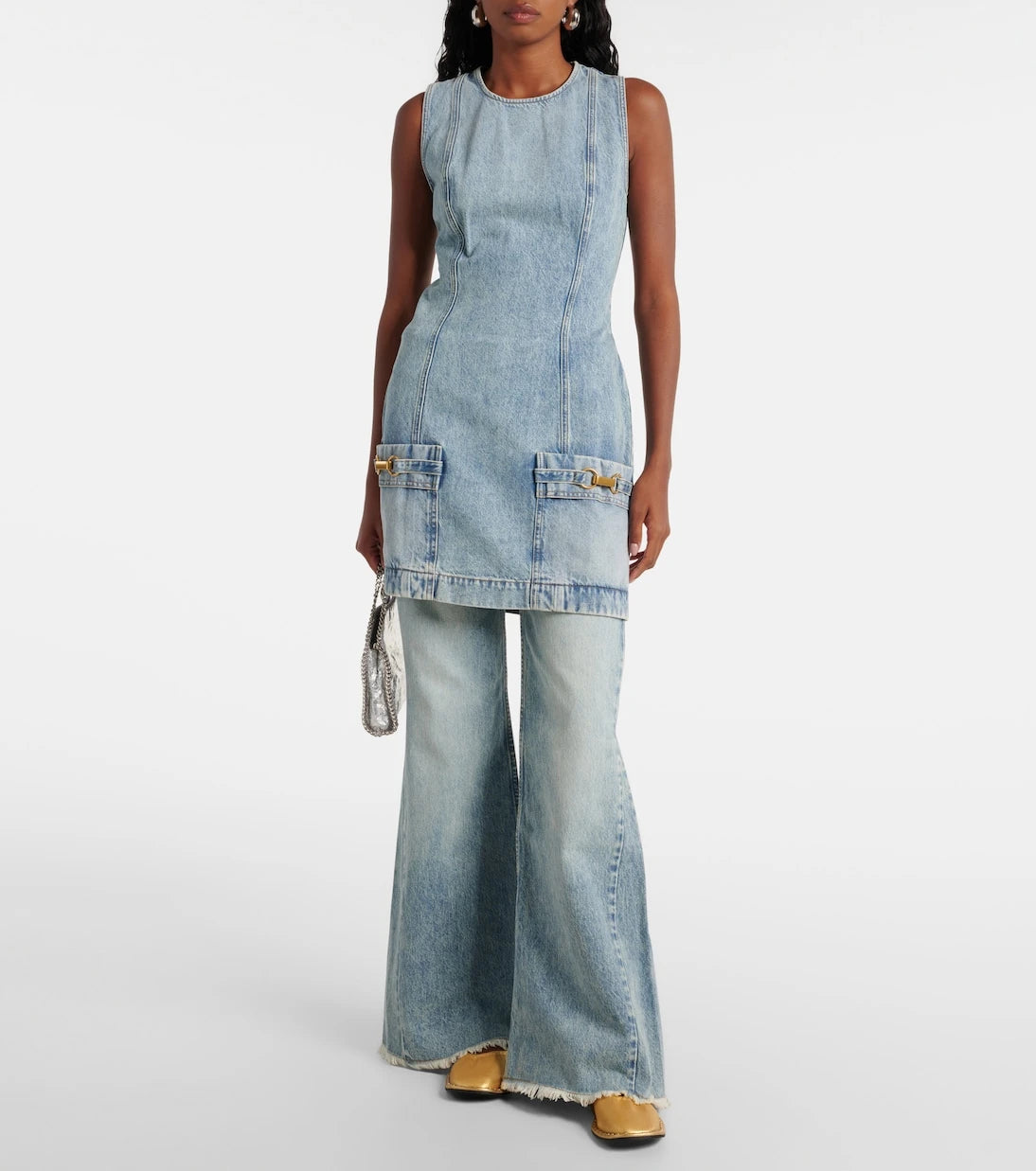 Stella McCartney - Falabella metallic Mary Jane flats
