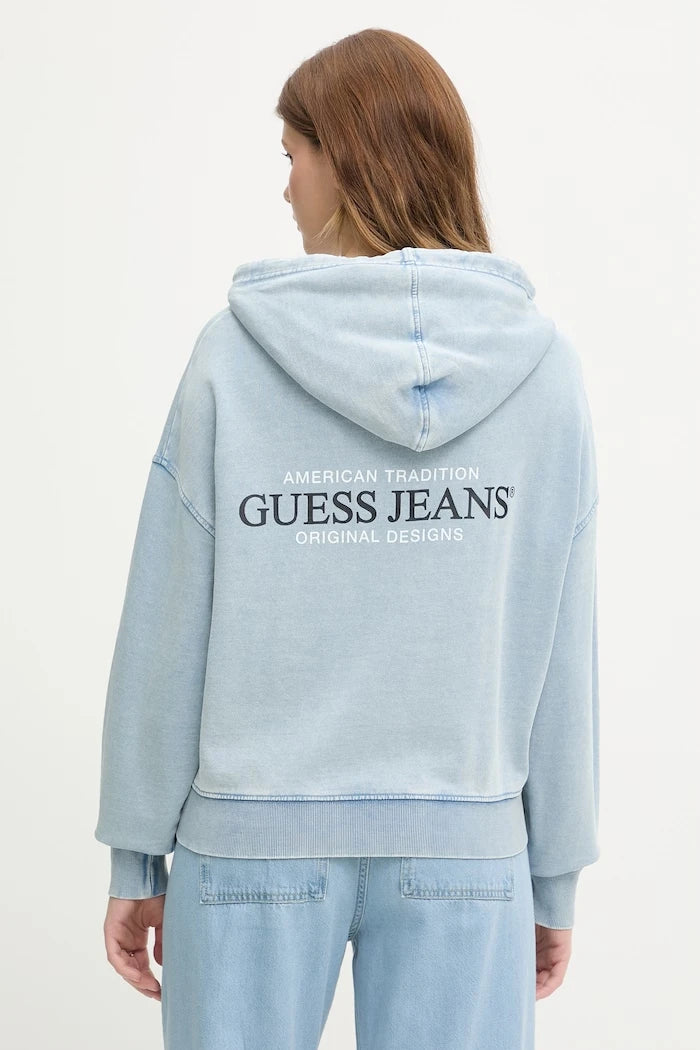 Guess Jeans Kadın Pamuklu Kapüşonlu Sweatshirt