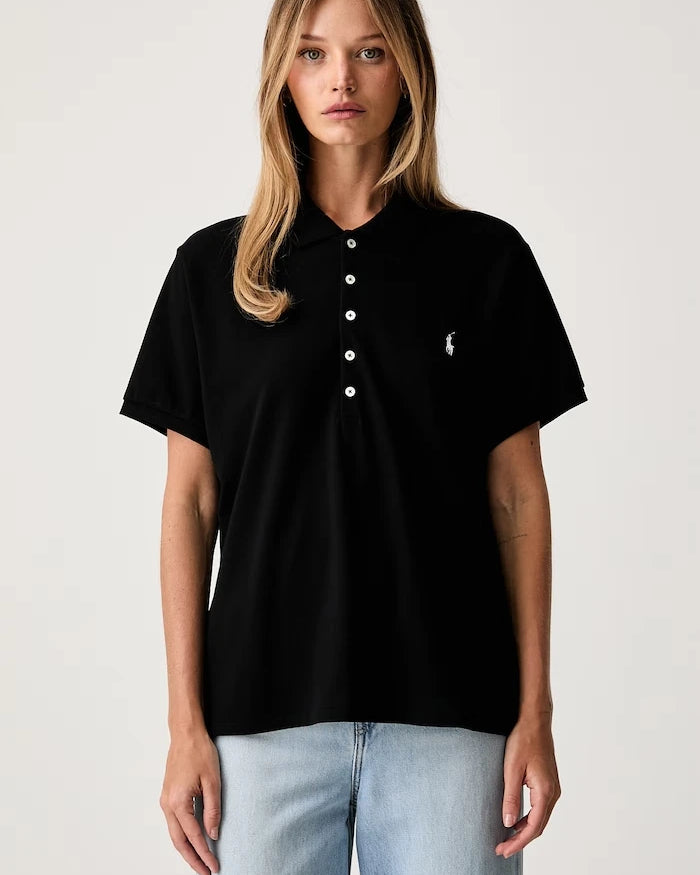 Polo Ralph Lauren yaka detaylı pamuklu kadın tişört