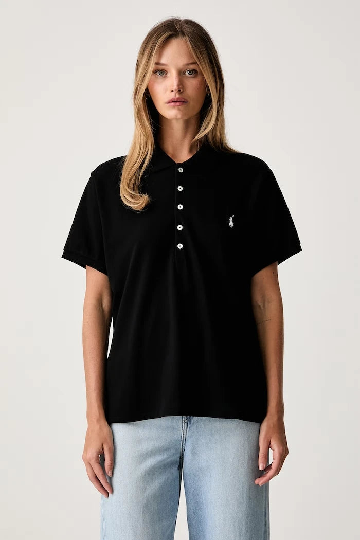 Polo Ralph Lauren yaka detaylı pamuklu kadın tişört