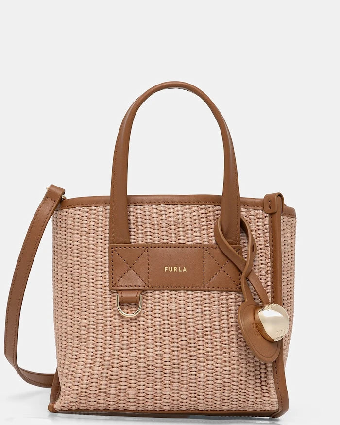 Furla чанта crossbody дамска от сплетена материя Divide It Mini Tote