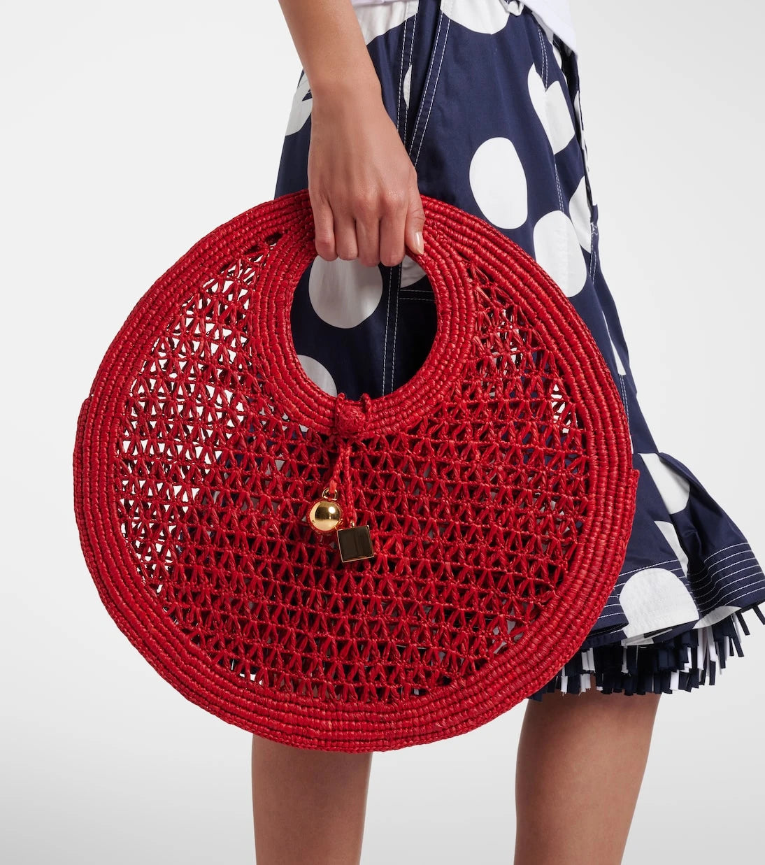 Jacquemus - Spiaggia Small raffia top-handle bag