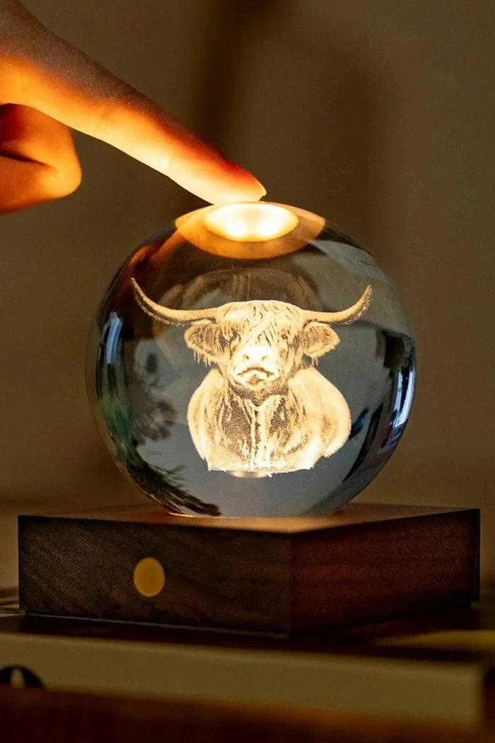 Gingko Design Amber Crystal Light Kablosuz LED Dekoratif Lamba 9,5 x 8 x 8 cm