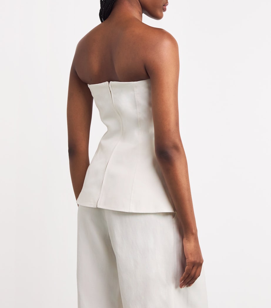 Maje White Off-The-Shoulder Bustier Top
