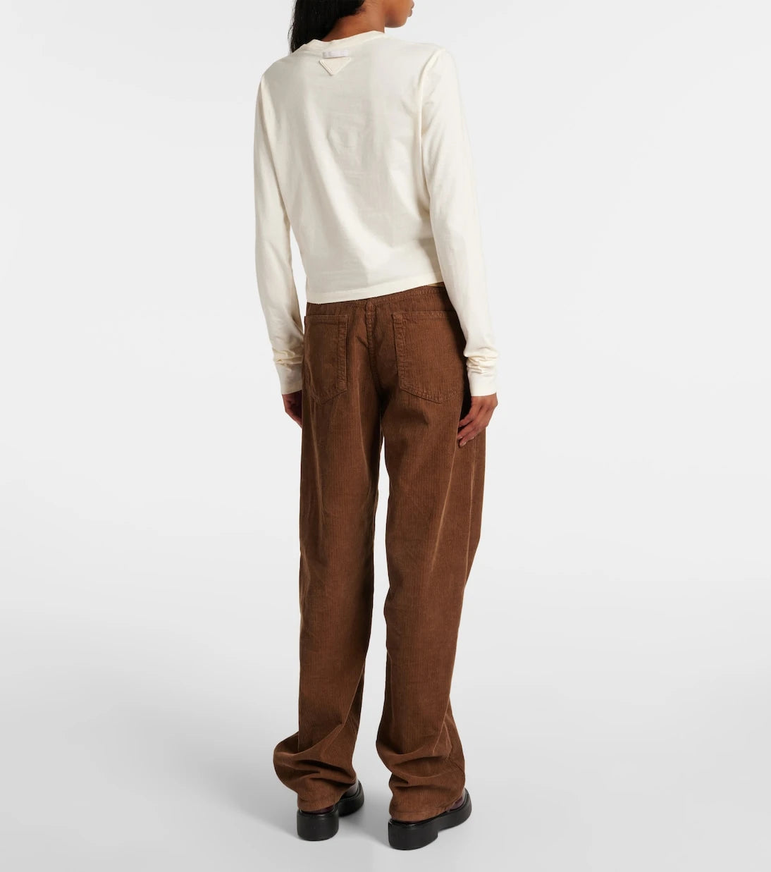 Prada - Logo cotton jersey top