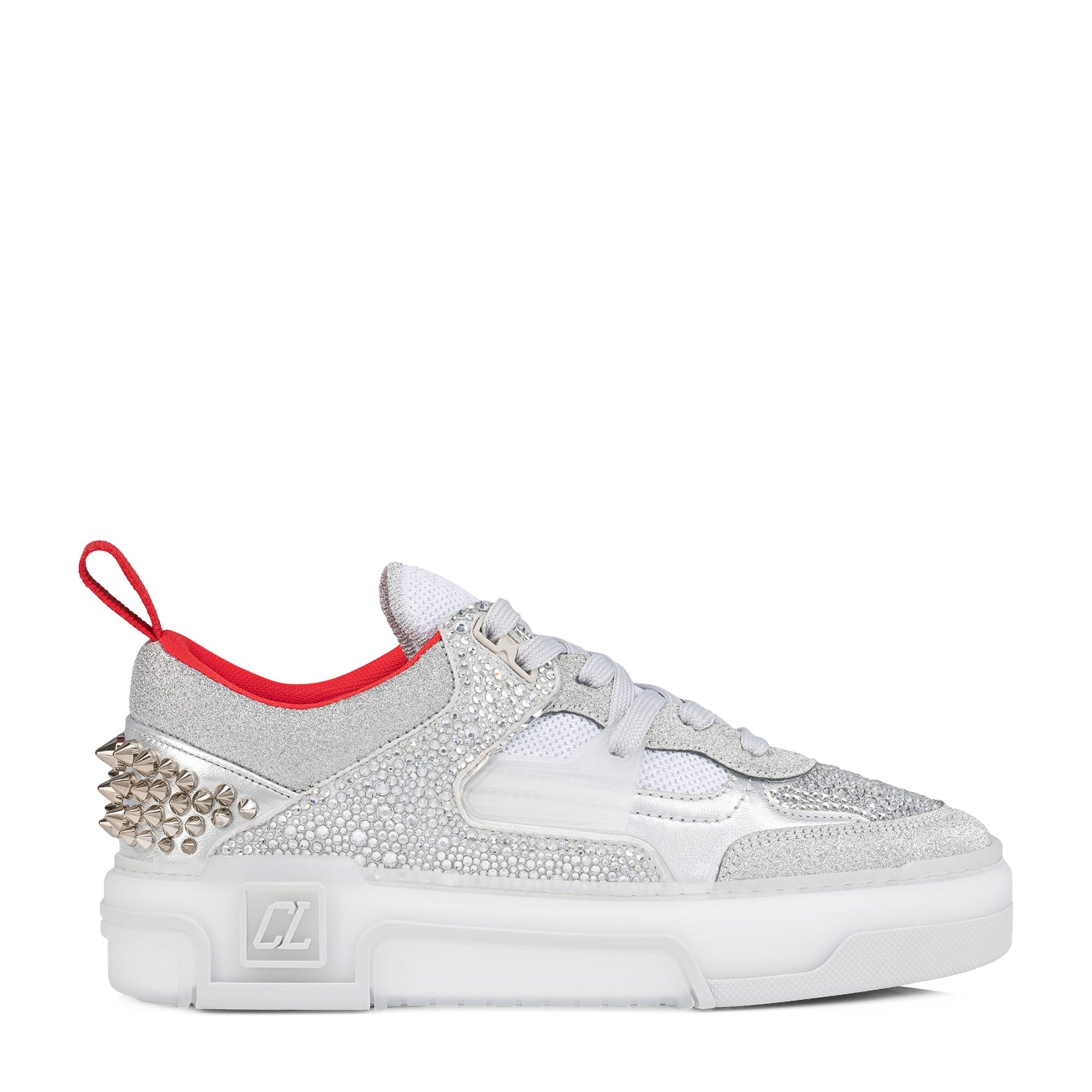 Christian Louboutin Silver Astroloubi Donna Strass Sneakers