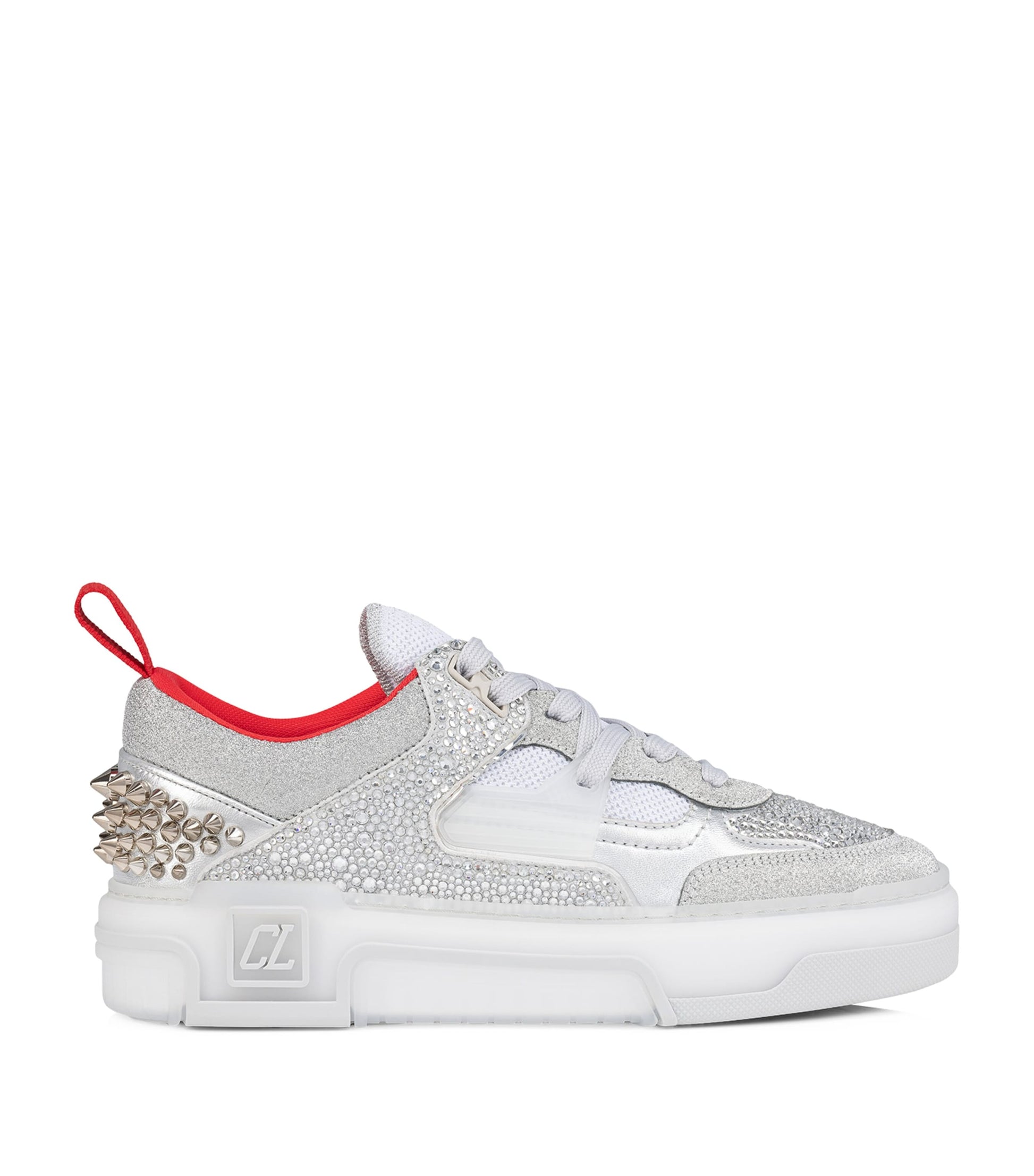 Christian Louboutin Silver Astroloubi Donna Strass Sneakers