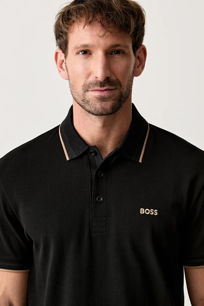 BOSS Green Pamuklu Yakalı Erkek Tişört Paddy