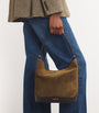 Beige Suede-Leather Bucket Bag