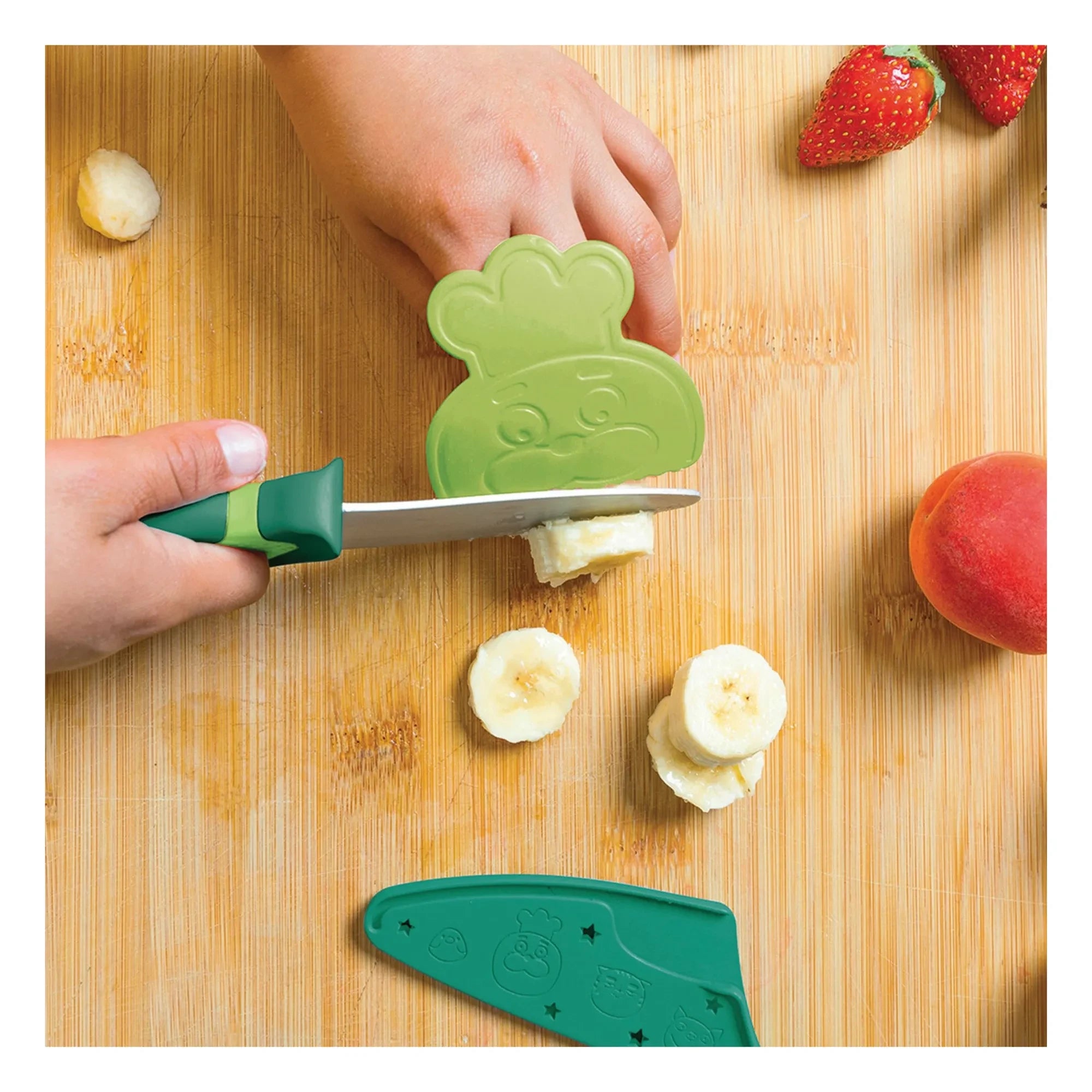 Chefclub - Knife with finger guard | Green