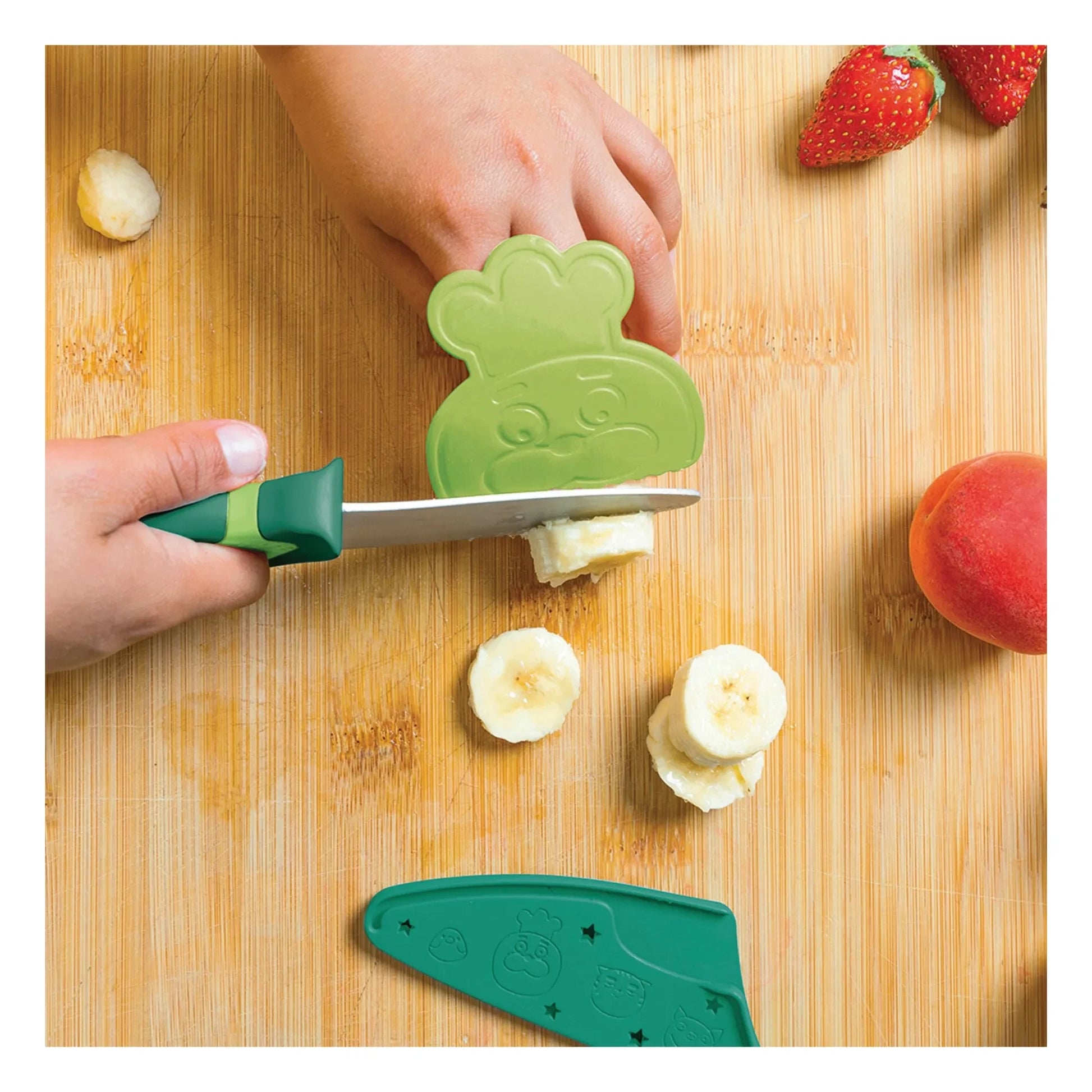 Chefclub - Knife with finger guard | Green