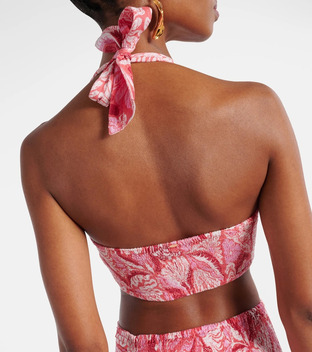 Poupette St Barth - Carla pleated printed crop top