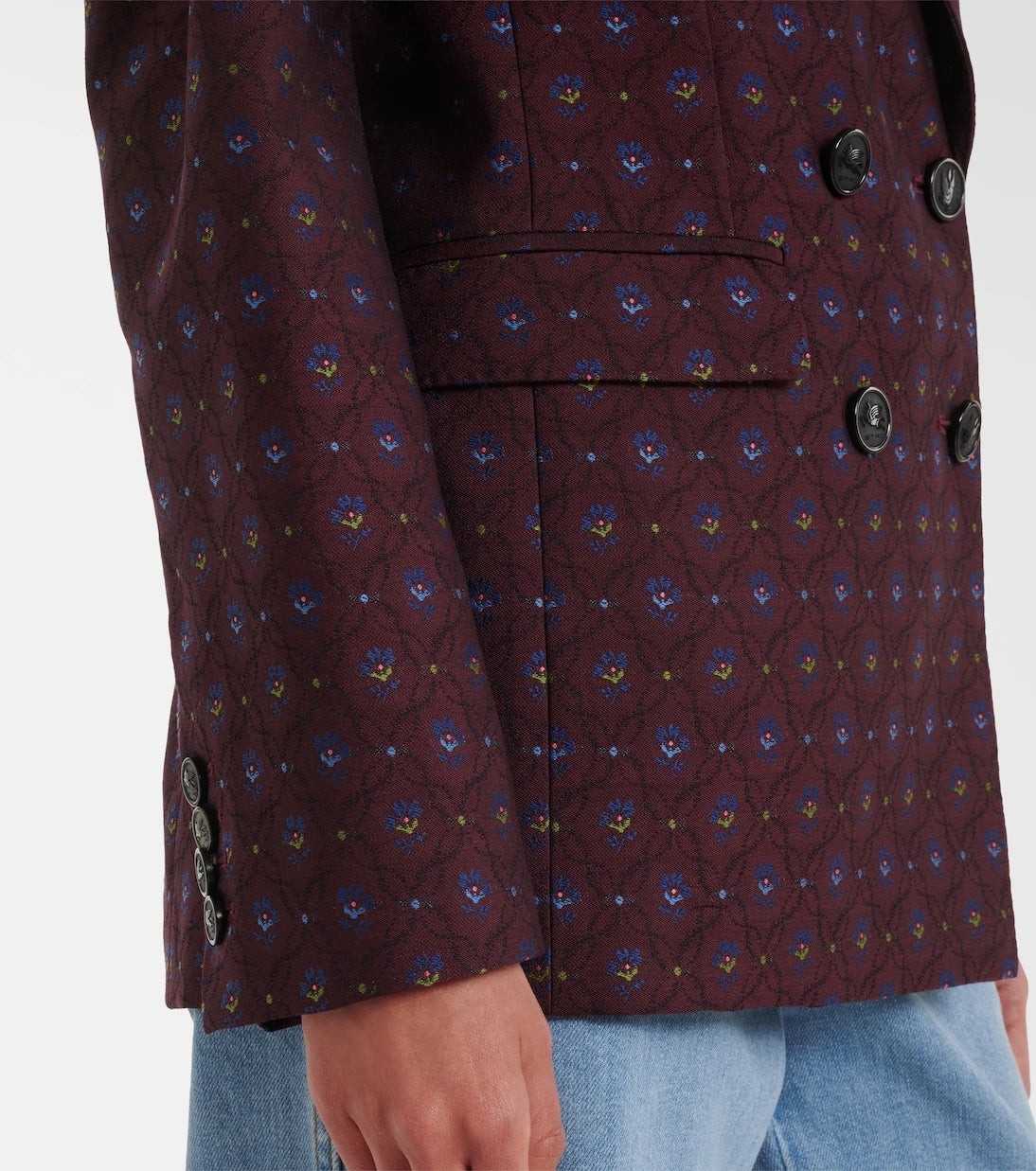 Etro - Floral wool and cotton jacquard blazer