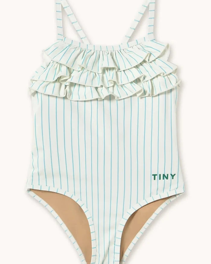 Tinycottons CYAN FINE STRIPES Bebek Mayo