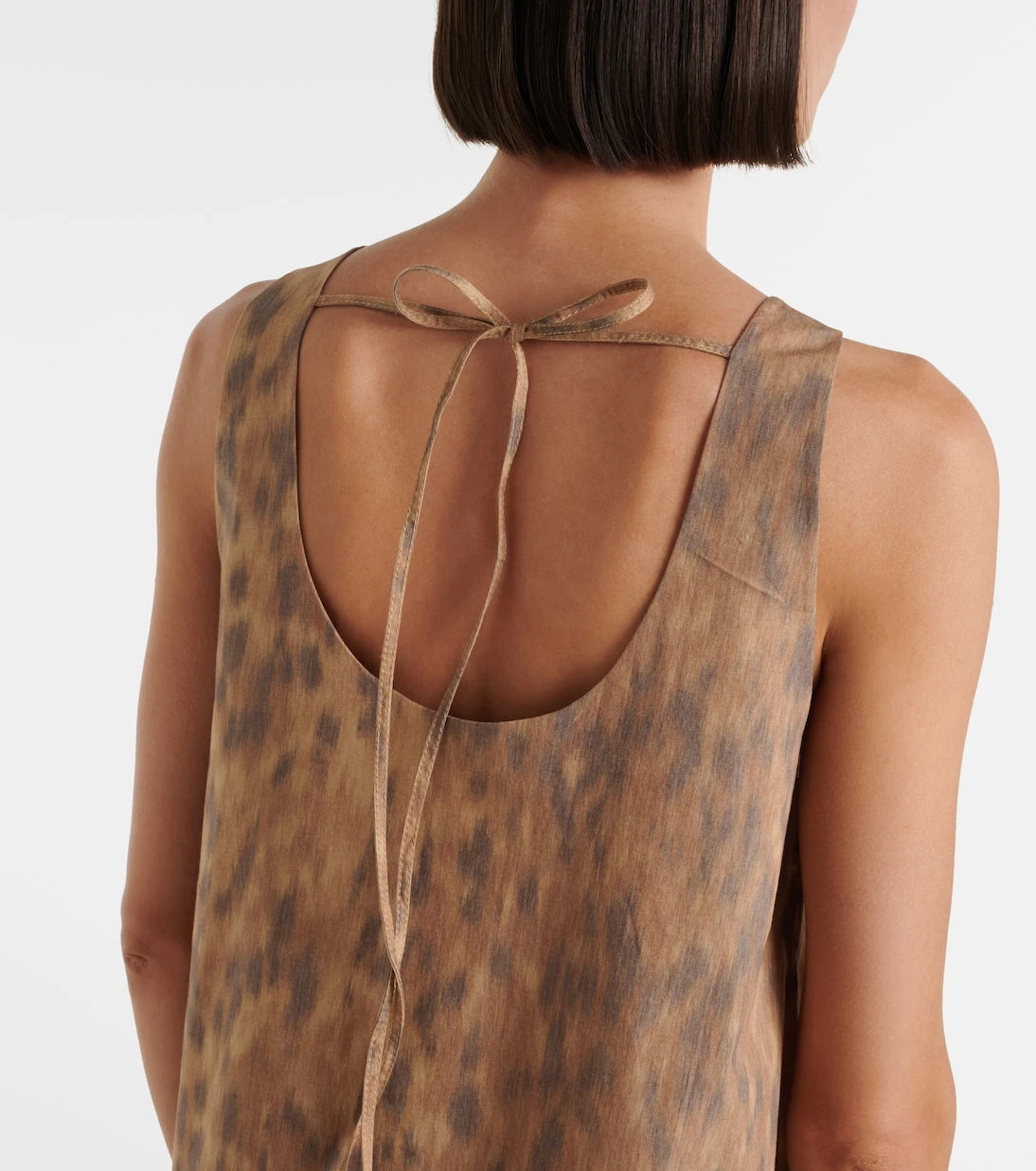 Ganni - Ruffled printed cotton minidress