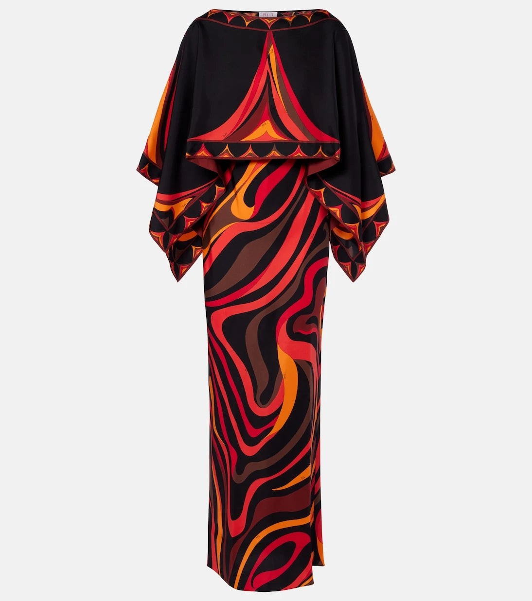 Pucci - Marmo and Fari caped silk twill gown