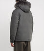 Yves Salomon Brown Down Waterproof Fox Fur-Trim Parka Coat