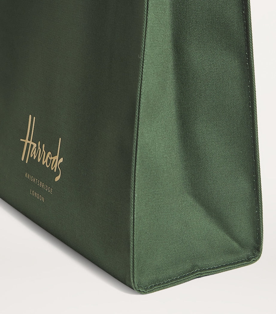 Green Medium Cotton Logo Tote Bag