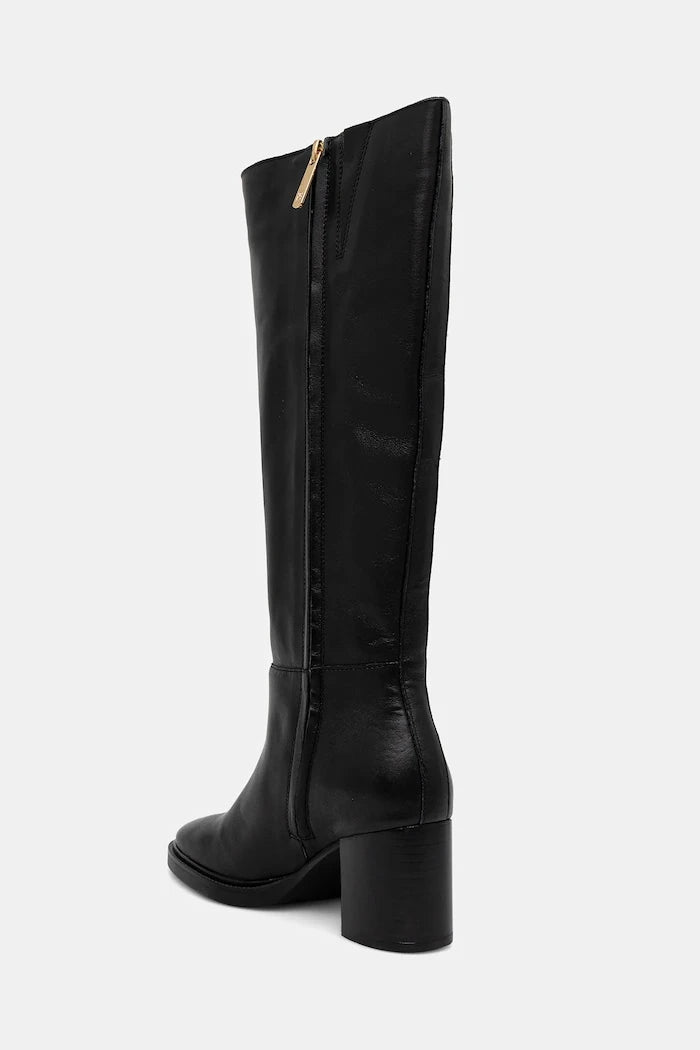 Tommy Hilfiger STACKED HEEL LEATHER LONG BOOT Deri Çizme