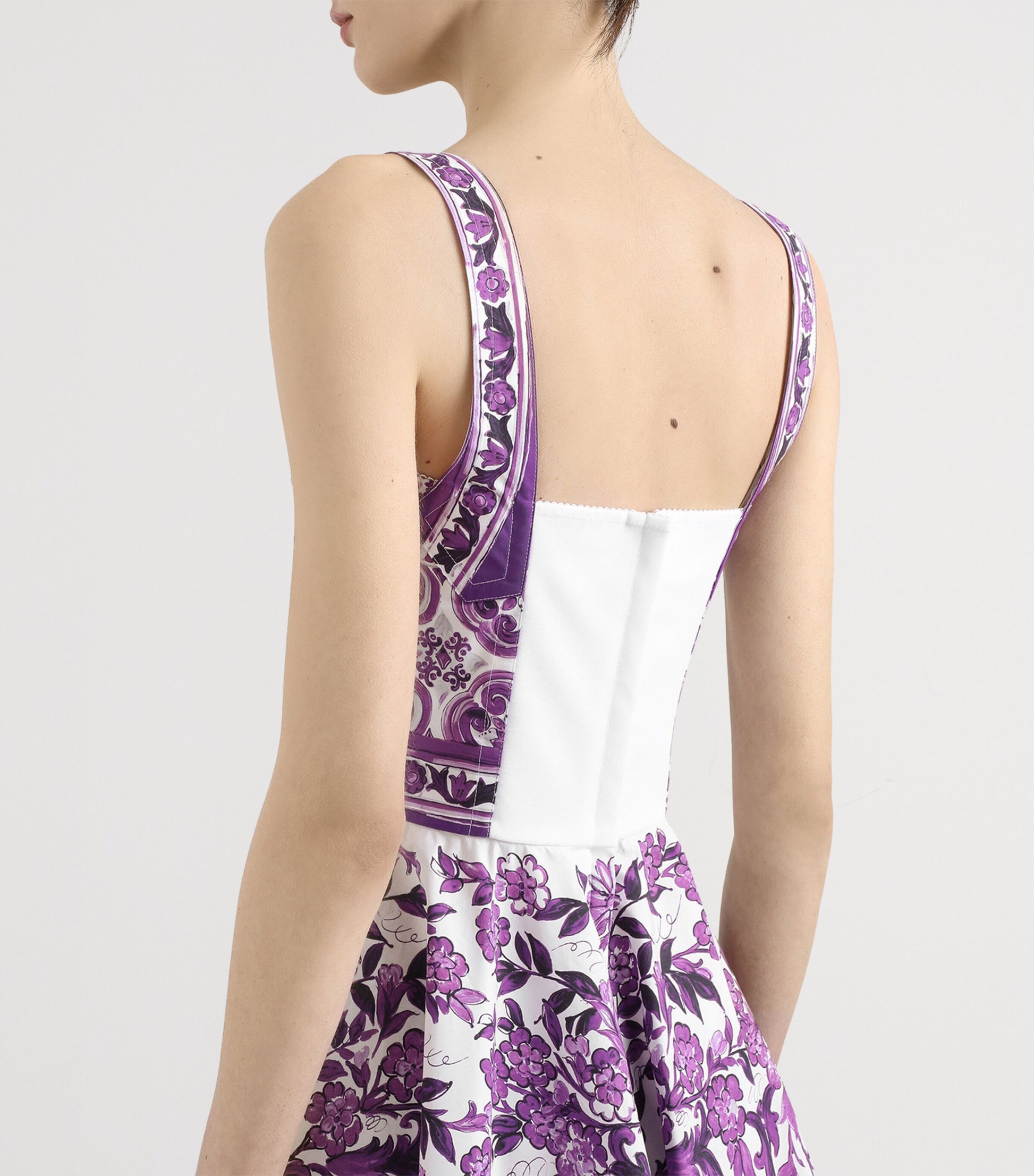 Dolce & Gabbana Multi Majolica Print Pleated Mini Dress